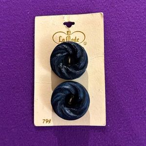 LA MODE VTG Set of 2 Navy Blue Buttons. NWT.